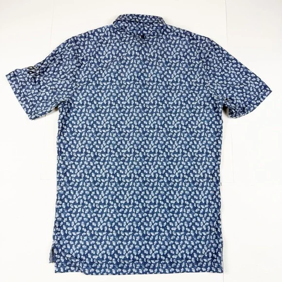 Johnnie O Men's Floral Patter Blue Polo Shirt Small - Picture 2 of 4